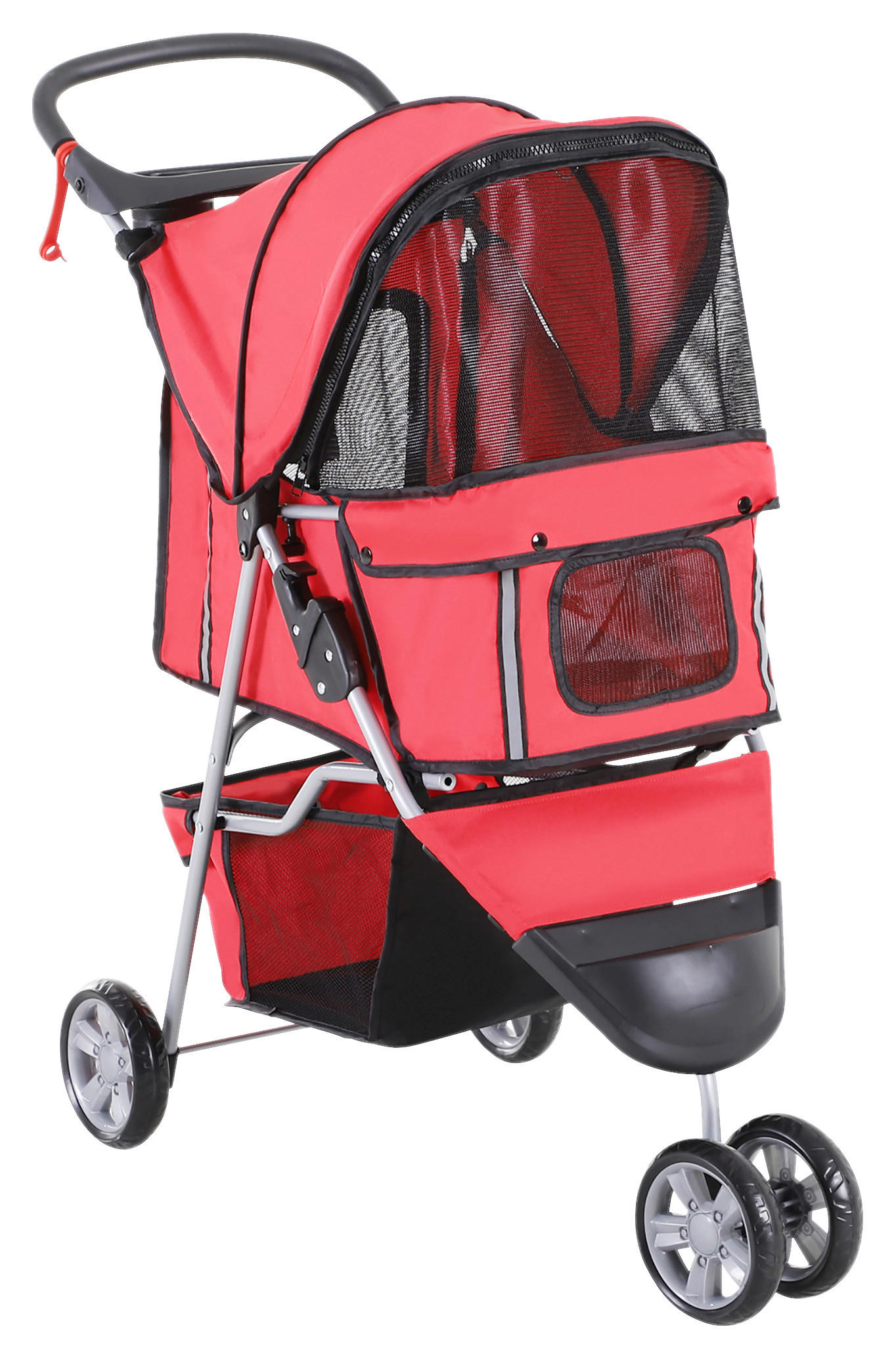 PawHut Hunde-Zubehör rot Polyester B/H/L: ca. 45x75x97 cm Hundewagen - rot (97,00/45,00/75,00cm) - PawHut