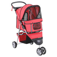 PawHut Hunde-Zubehör rot Polyester B/H/L: ca. 45x75x97 cm Hundewagen - rot (97,00/45,00/75,00cm) - PawHut