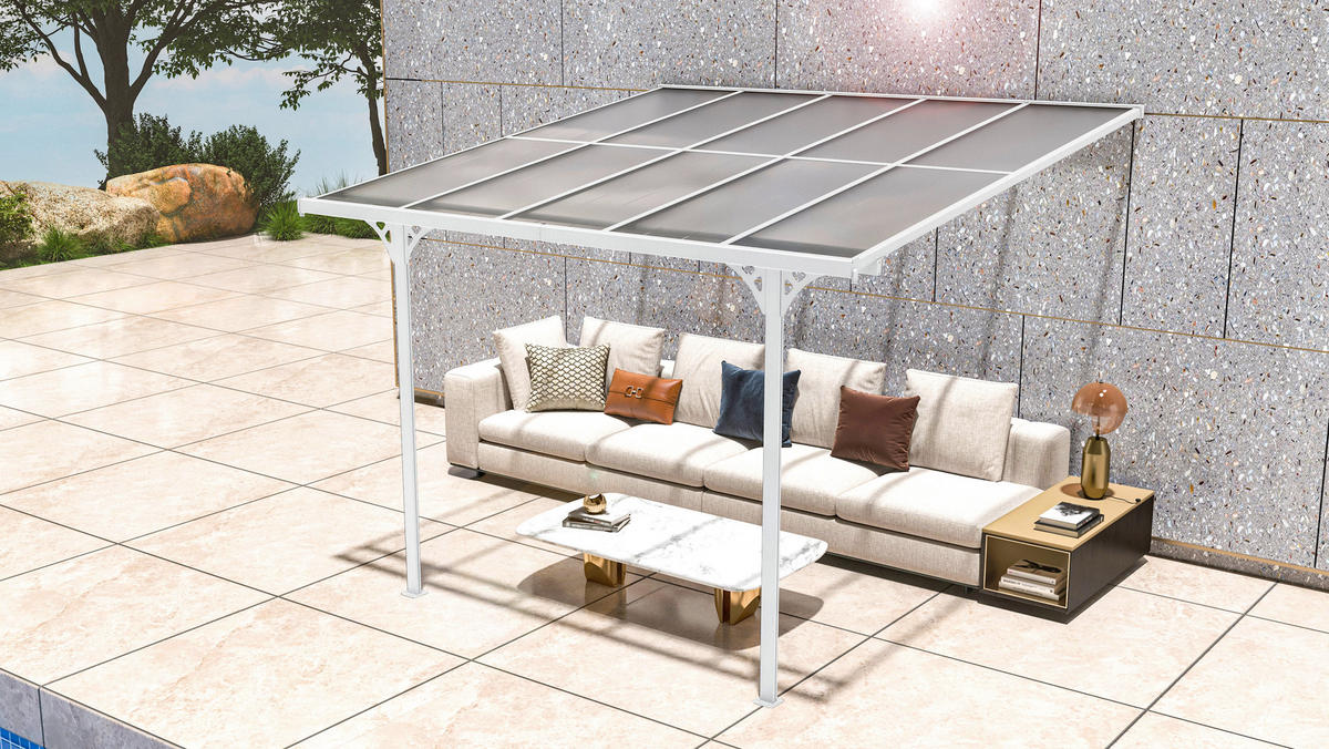 Westmann Terrassenüberdachung Bruce weiß Aluminium B/H/L: ca. 313x270x300 cm Bruce - weiß (300,00/313,00/270,00cm) - Westmann