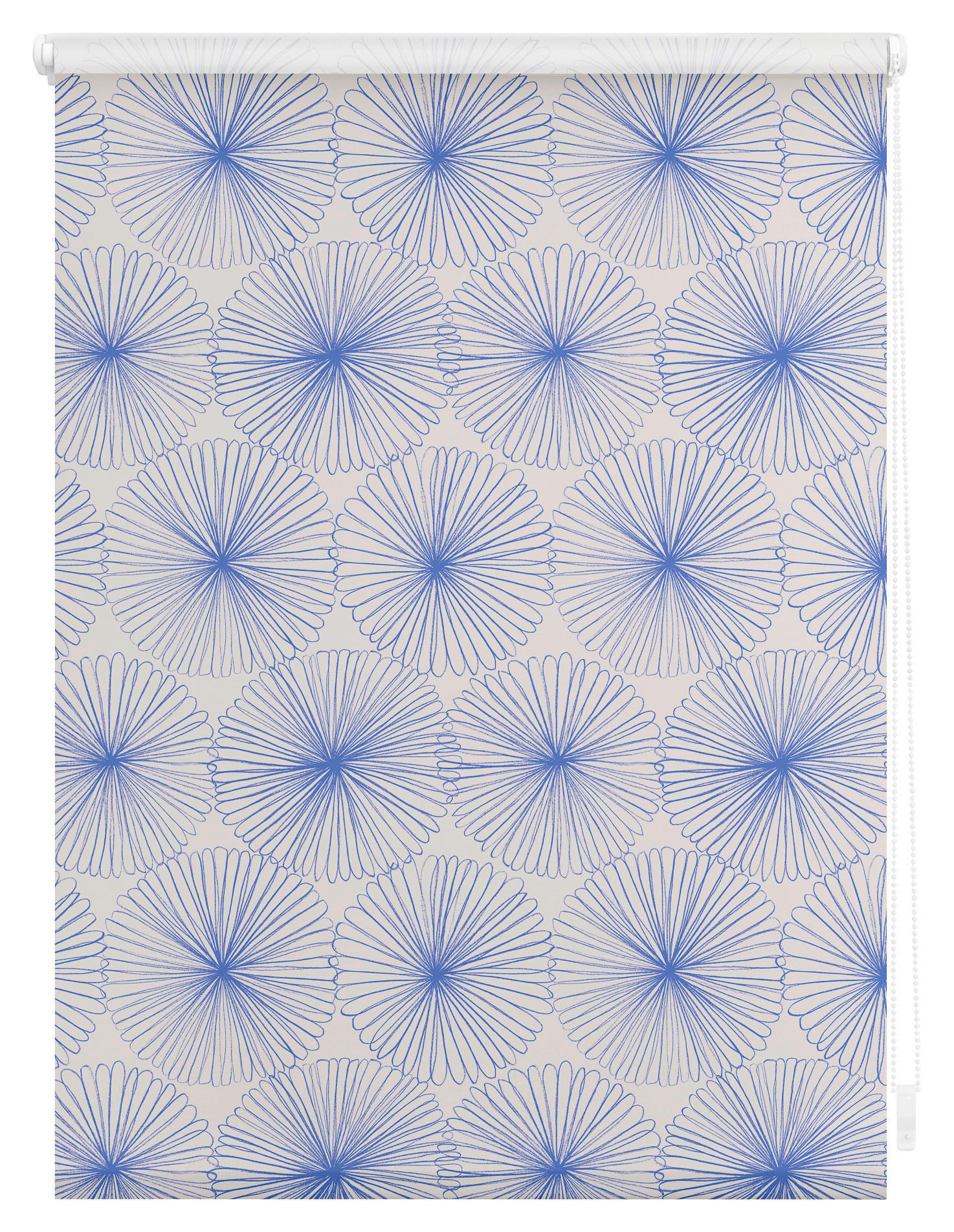 Thumbnail - LICHTBLICK Rollo Flower Wheel blau B/L: ca. 120x150 cm