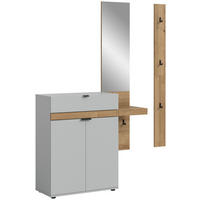 Garderobe Naro weiß Evoke Oak Nachbildung B/H/T: ca. 148x194x37 cm Naro - weiß (148,00/194,00/37,00cm) - xonox.home