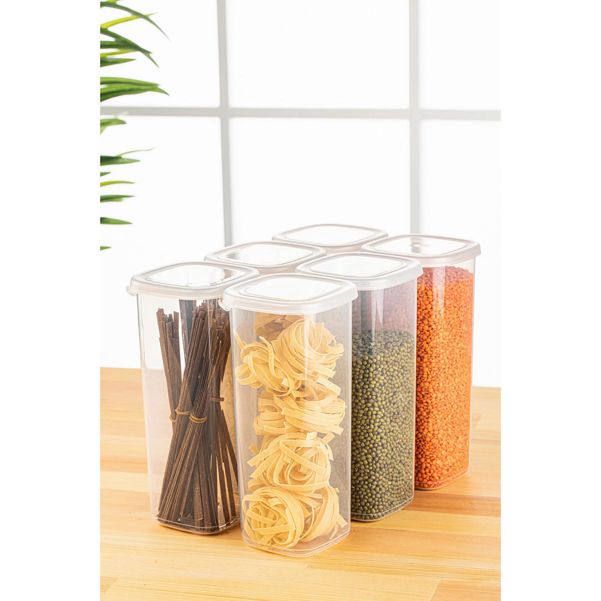 HermiaConcept Vorratsdosenset 6-tlg. weiß B/H/T/L/D: ca. 10x24,5x10x10x10 cm 6-tlg. - weiß (10,00/10,00/24,50cm) - HermiaConcept