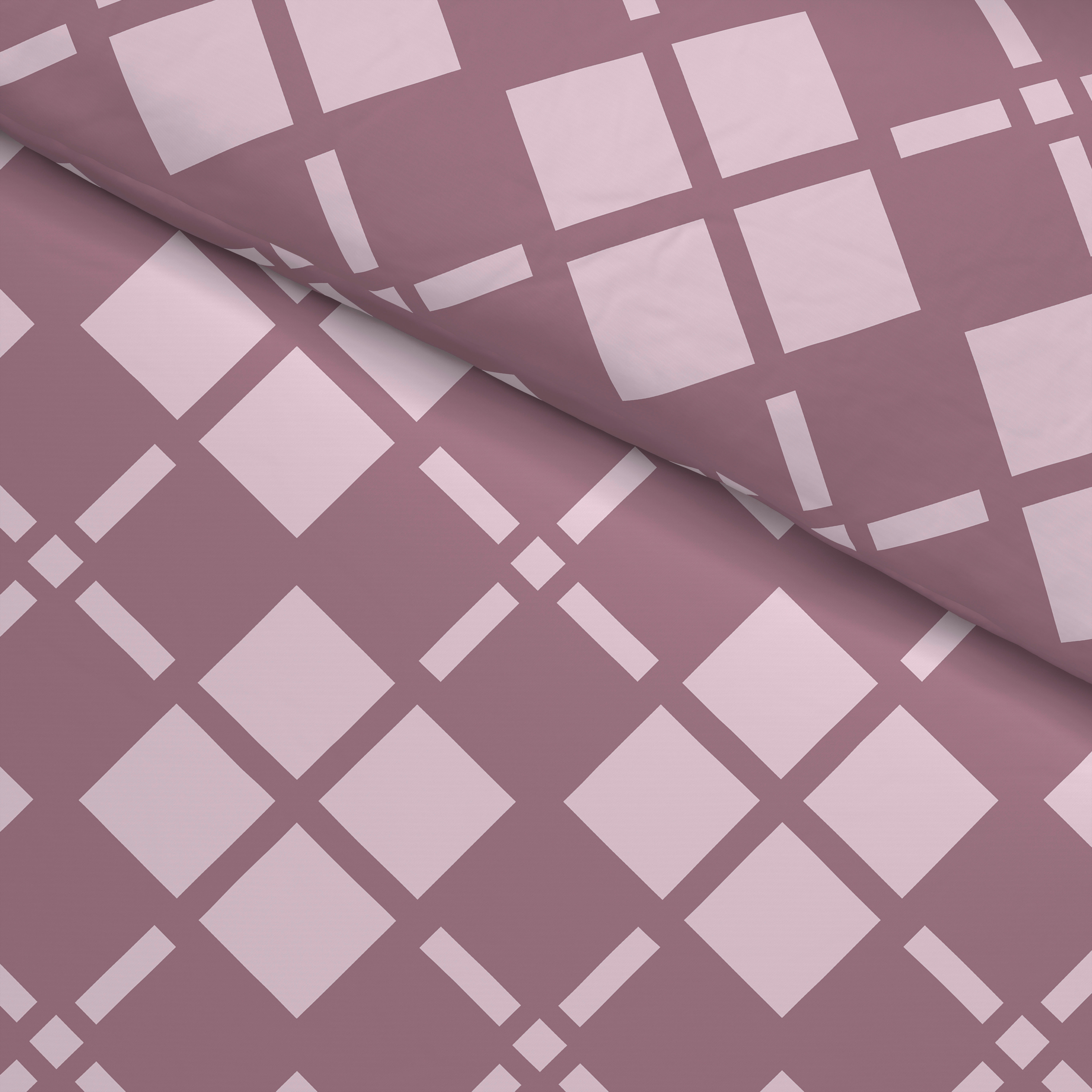 Microfaser Bettwäsche Fleece Bettwäsche_Fleece Karos 135x200cm - mauve (135,00/200,00cm)