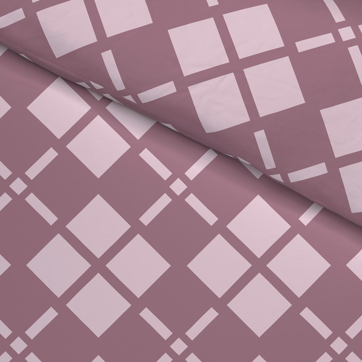 Microfaser Bettwäsche Fleece Bettwäsche_Fleece Karos 135x200cm - mauve (135,00/200,00cm)
