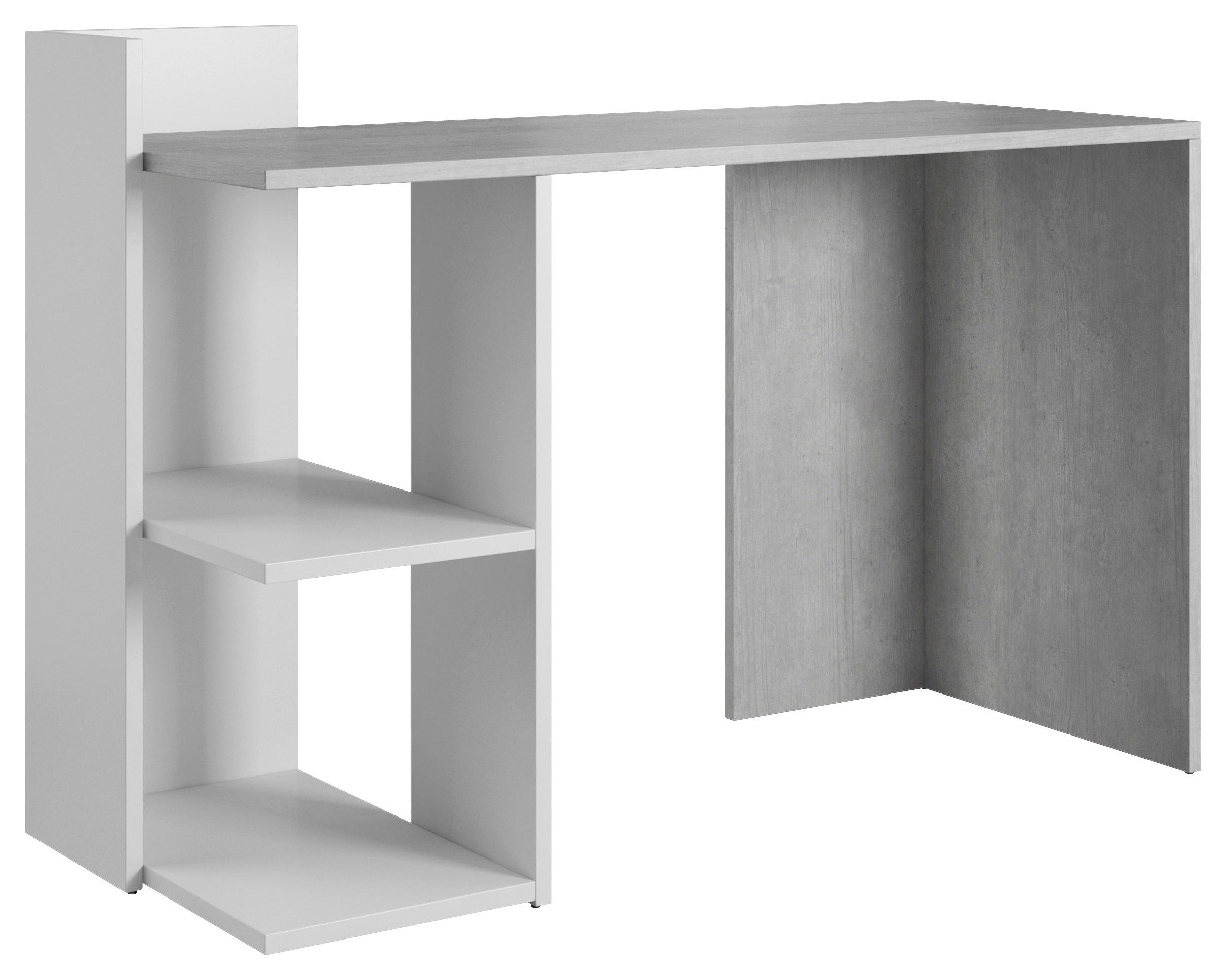 Schreibtisch SCHREIBTISH PACO 1 Beton Optik weiß B/H/T: ca. 120x87x52 cm