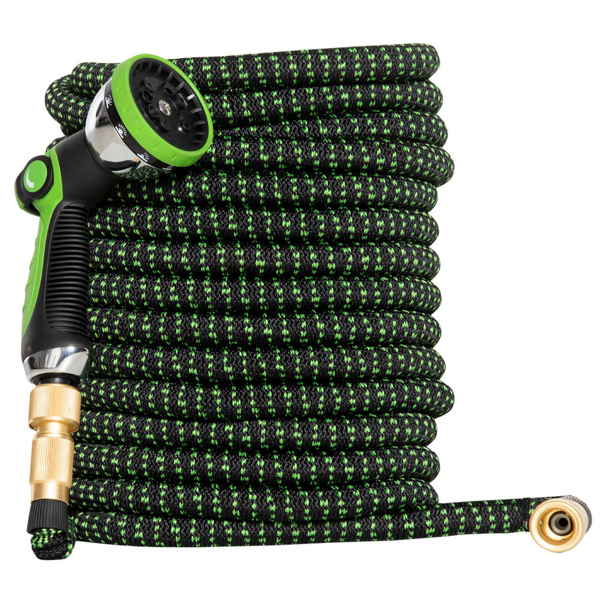 Outsunny Gartenschlauch schwarz B/H/L: ca. 2x300x2 cm Gartenschlauch - schwarz/grün (2,00/2,00/300,00cm) - Outsunny