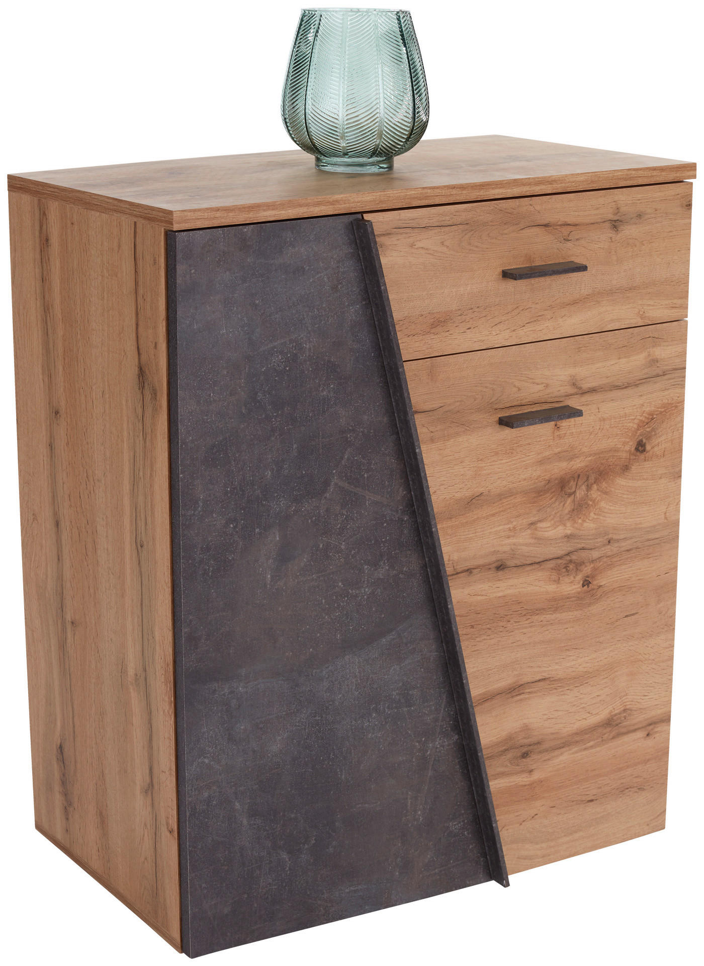 Schuhkommode Venedig Eiche Artisan Nachbildung Beton dunkel Nachbildung B/H/T: ca. 80x92x35 cm Venedig - Eiche/Beton (80,00/92,00/35,00cm)