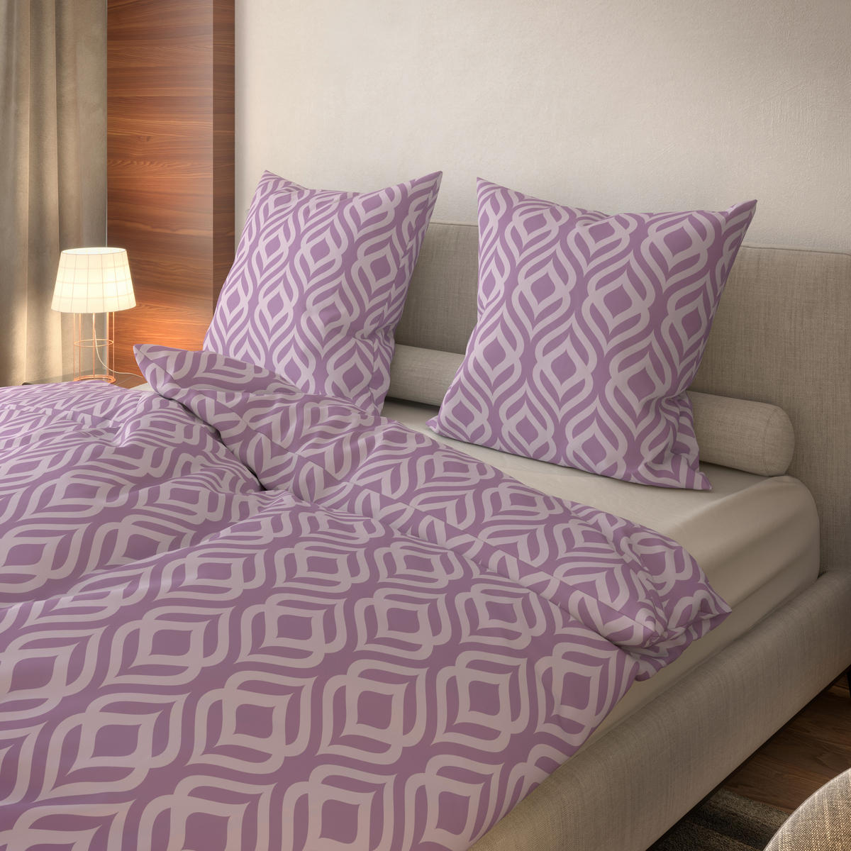 Microfaser Bettwäsche Bettwäsche_Microfaser Raute - rosa (135,00/200,00cm) - Sensation