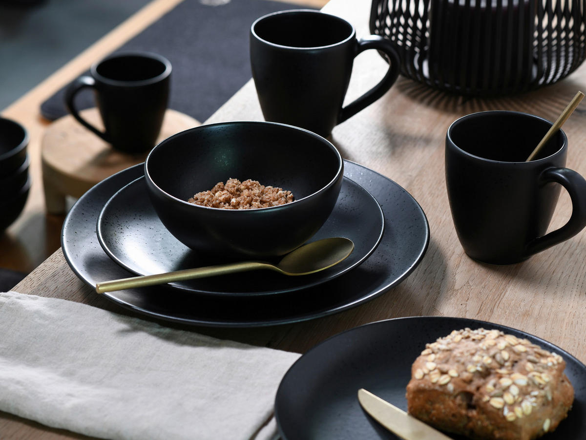 CreaTable Kombiservice Magic Black schwarz Steinzeug 20 tlg. Magic Black - schwarz - CreaTable