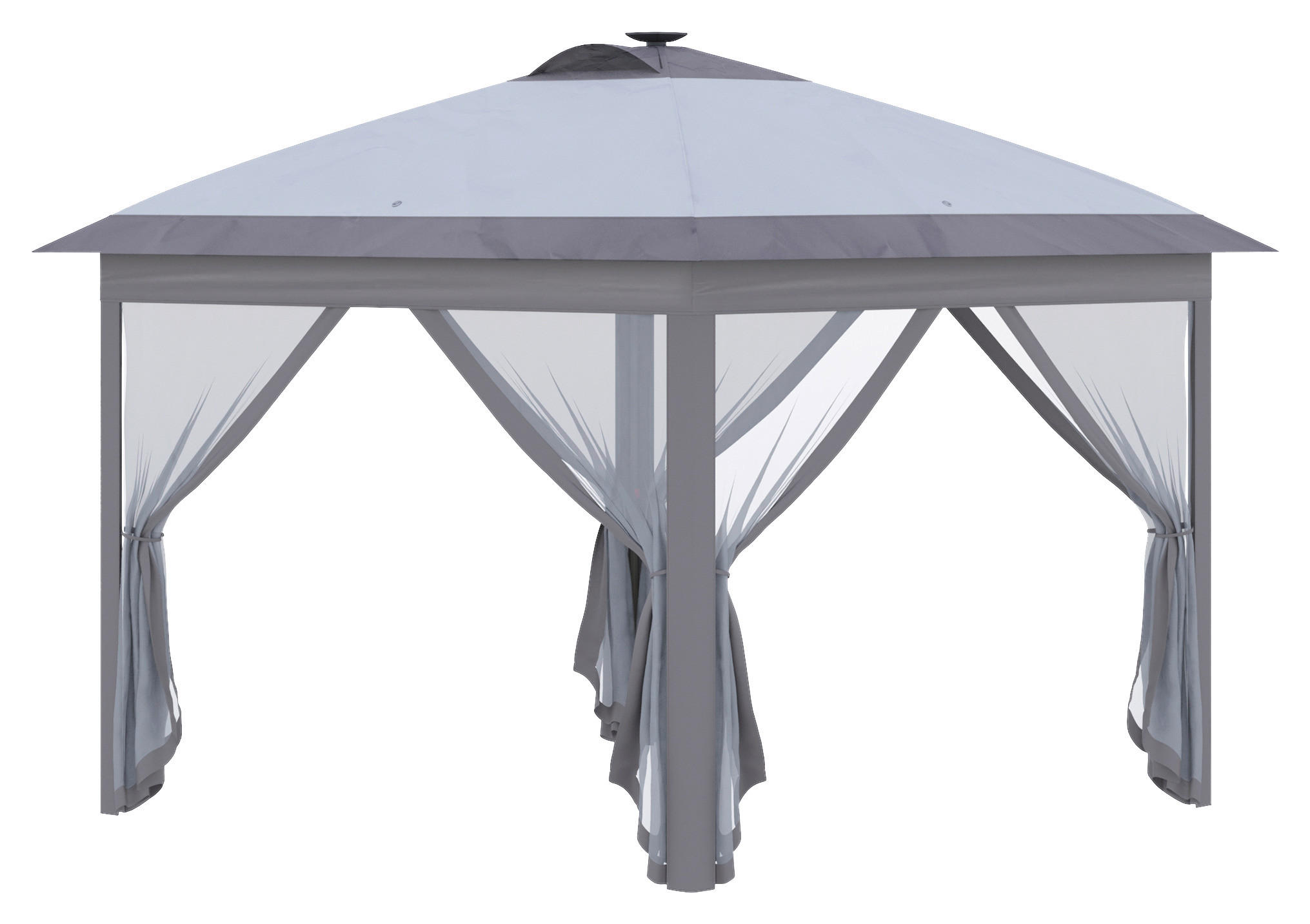 Outsunny Faltpavillon grau Polyester-Mischgewebe B/H/L: ca. 330x288x330 cm Faltpavillon - grau (330,00/330,00/288,00cm) - Outsunny