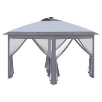 Outsunny Faltpavillon grau Polyester-Mischgewebe B/H/L: ca. 330x288x330 cm Faltpavillon - grau (330,00/330,00/288,00cm) - Outsunny