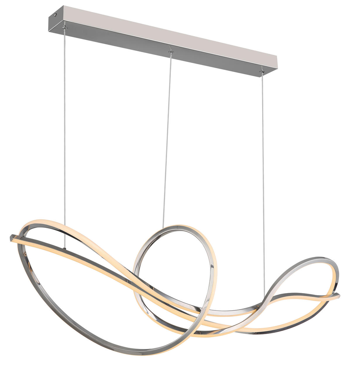 GLOBO Pendelleuchte Iduna - Opal/Chrom (110,00/120,00/33,00cm) - GLOBO