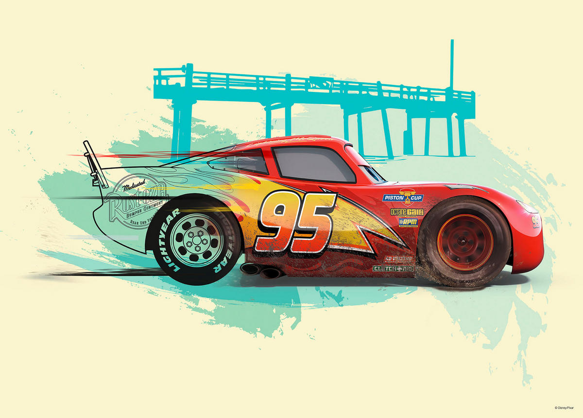 Komar Poster Cars Lightning McQueen Disney B/L: ca. 70x50 cm Cars Lightning McQueen - (70,00/50,00cm) - Komar