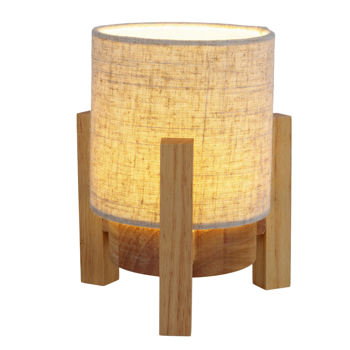 Näve Leuchten Tischleuchte 5305027 natur Textil Holz B/H/T: ca. 16,2x19x16,2 cm null 1 Brennstellen Madita - natur (16,20/19,00/16,20cm) - Näve Leuchten