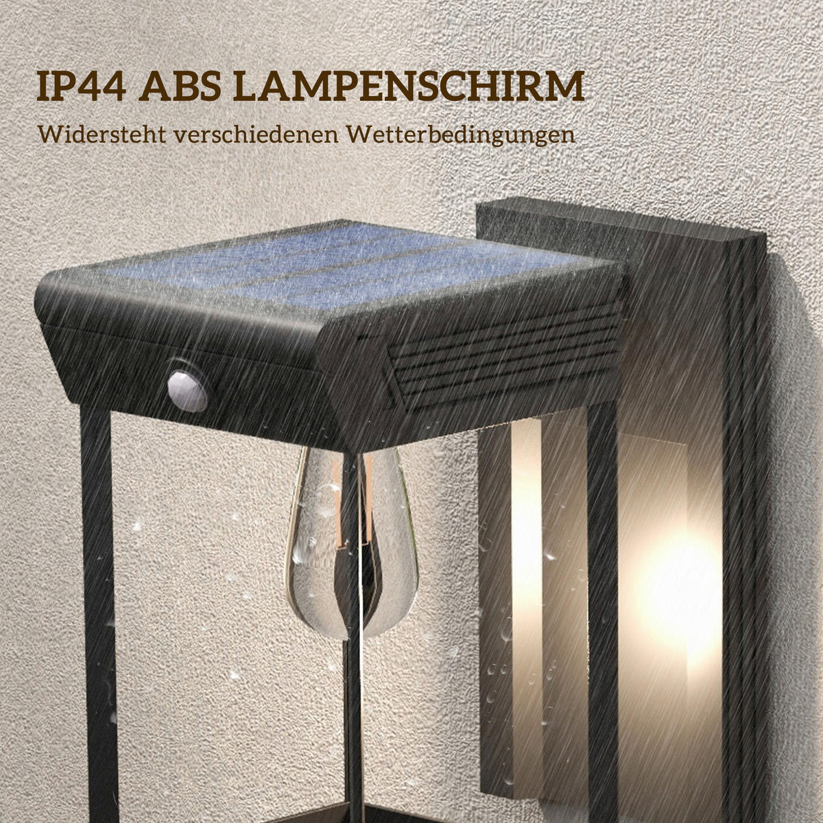 Solar Wandleuchte schwarz Kunststoff B/H/L: ca. 24x24x14 cm Solar Wandleuchte - schwarz (14,00/24,00/24,00cm) - Outsunny