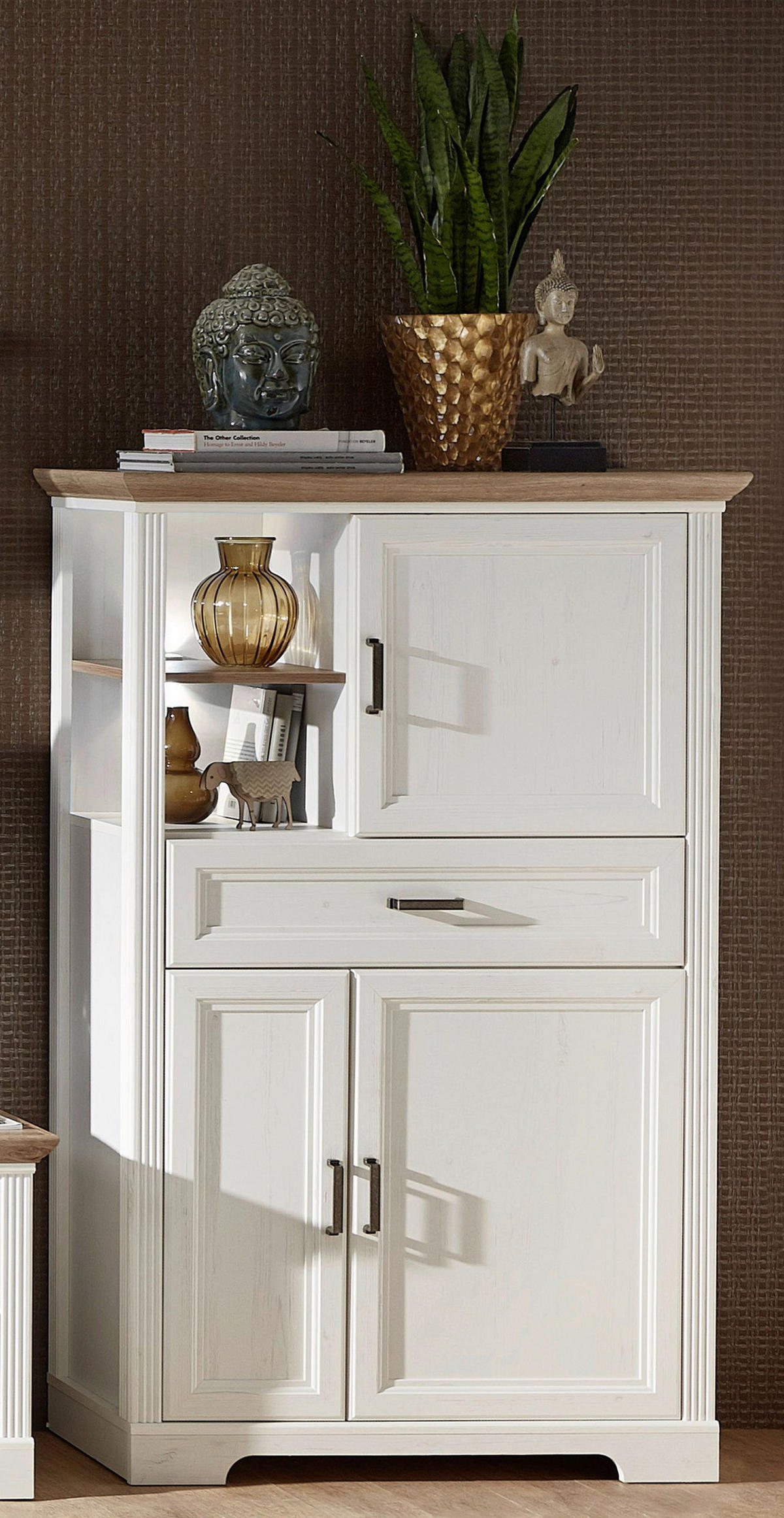 Standvitrine Jasmin Eiche Artisan Nachbildung Pinie Nachbildung B/H/T: ca. 93x150x42 cm Jasmin - Eiche (93,00/150,00/42,00cm)