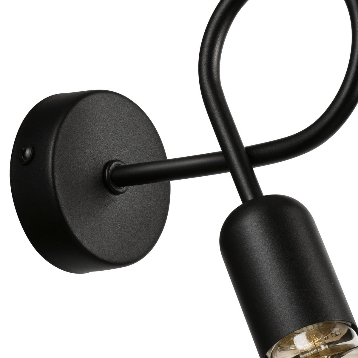 Lamkur Wandleuchte schwarz Stahl B/H/L: ca. 8x18x16 cm E27 1 Brennstellen Lizzy - schwarz (16,00/8,00/18,00cm) - Lamkur