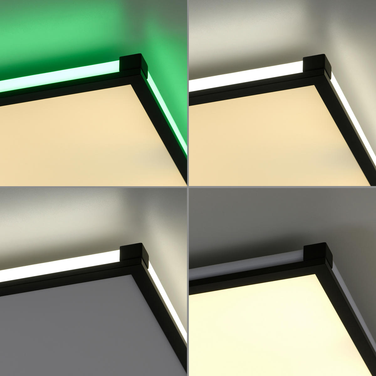 Just Light LED-Deckenleuchte MARIO 11621-18 schwarz weiß Kunststoff Metall B/H/T: ca. 45x7,1x45 cm 2 Brennstellen MARIO - weiß/schwarz (45,00/7,10/45,00cm) - Just Light