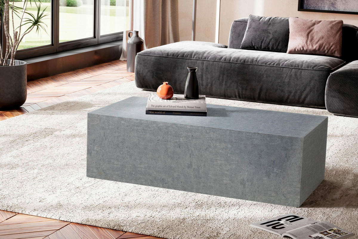 Couchtisch schwarz Marmor Optik B/H/T: ca. 100x30x50 cm Couchtisch - schwarz (100,00/30,00/50,00cm) - Wohnling