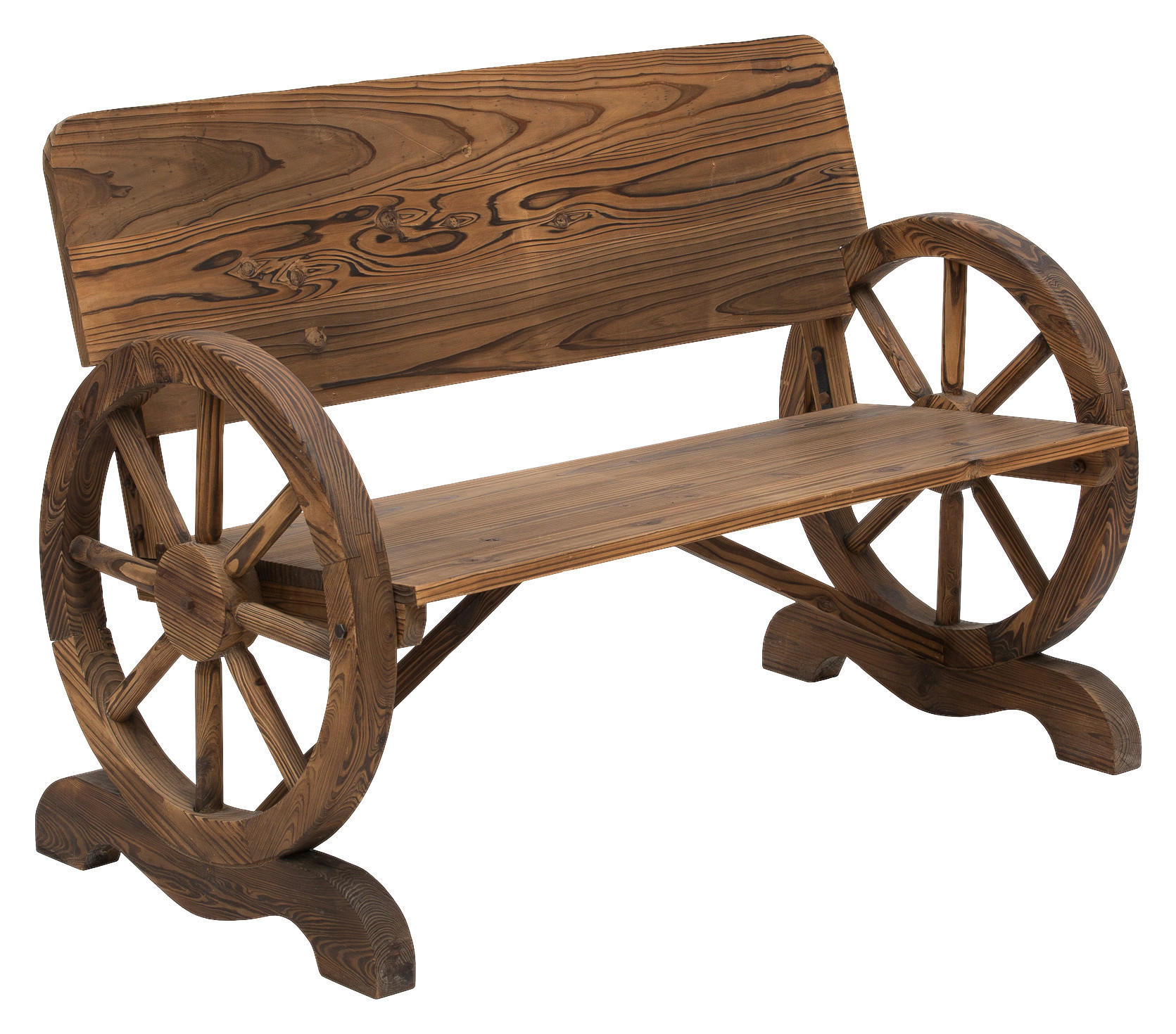 Outsunny Gartenbank dunkelbraun Holz B/H/T: ca. 114x80x58 cm Gartenbank - dunkelbraun (114,00/80,00/58,00cm) - Outsunny