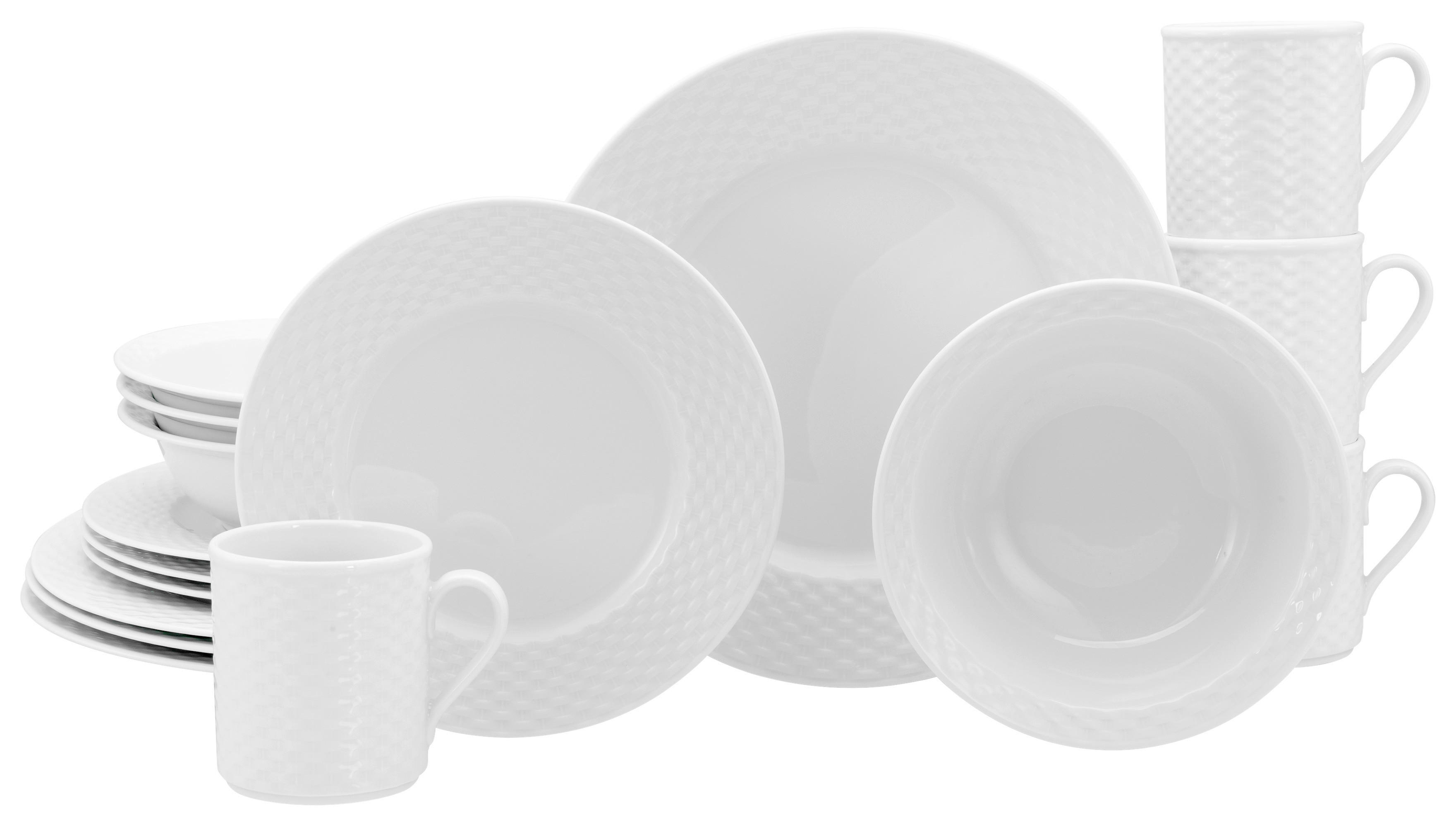 CreaTable Kombiservice Polo weiß Porzellan 16 tlg. Polo - weiß - CreaTable