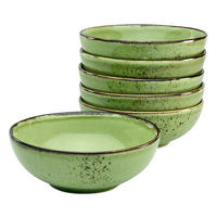 CreaTable Schalen-Set NATURE COLLECTION grün Steinzeug D: ca. 16,5 cm NATURE COLLECTION - grün (16,50cm) - CreaTable