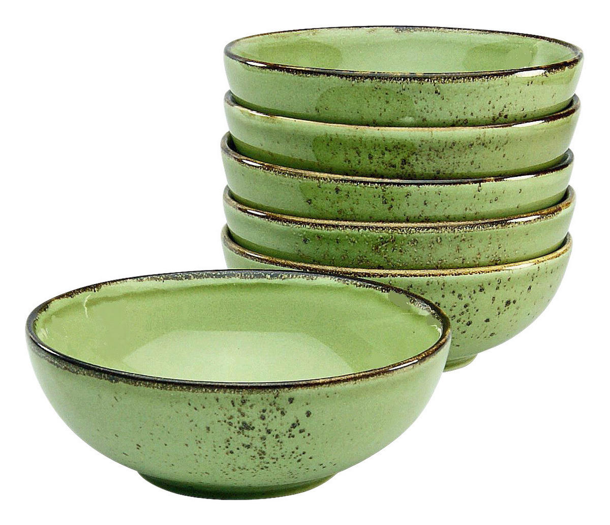 CreaTable Schalen-Set NATURE COLLECTION grün Steinzeug D: ca. 16,5 cm NATURE COLLECTION - grün (16,50cm) - CreaTable