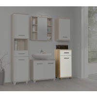 Badkommode  Eiche Sonoma Nachbildung weiß B/H/T: ca. 40,2x90,8x34,8 cm Veris_Kommode VERK22-Q34 - Eiche/weiß (40,20/90,80/34,80cm)