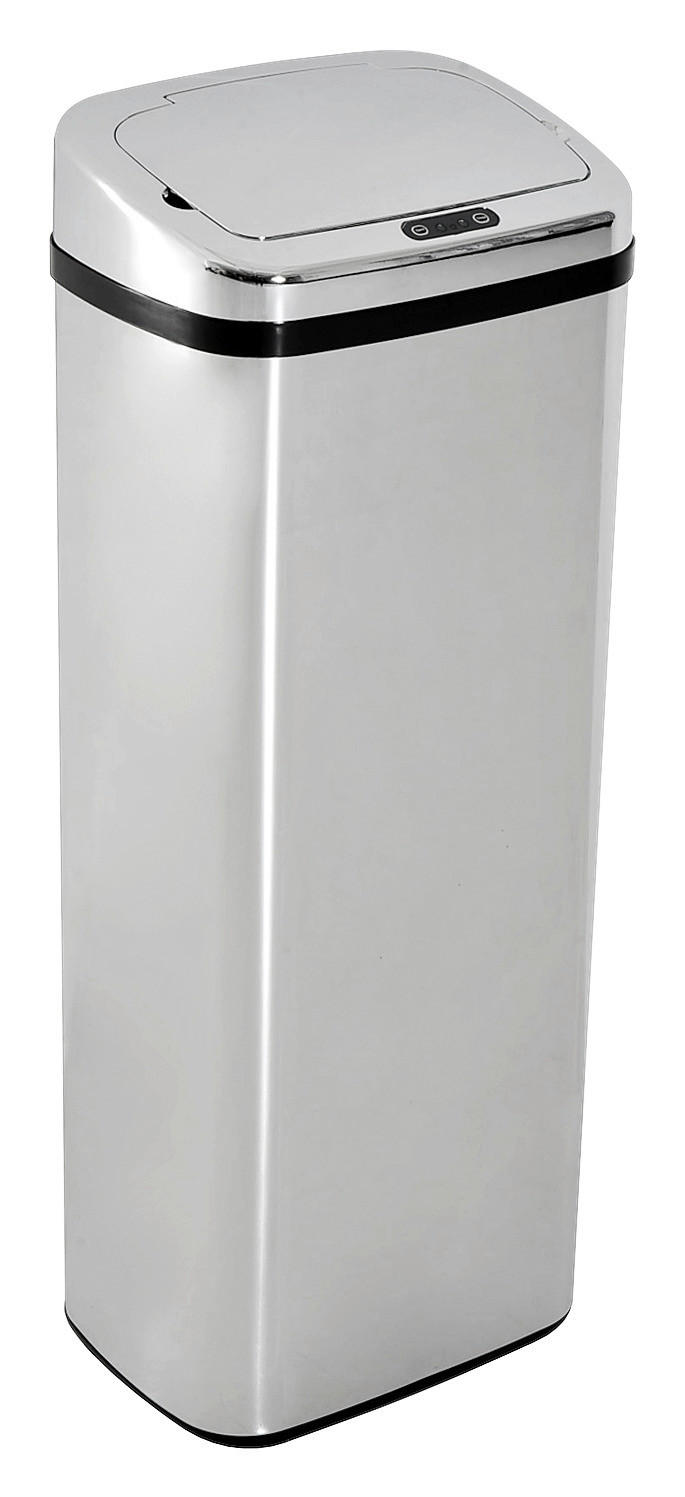 HOMCOM Mülleimer mit Sensor silber B/H/L: ca. 25x84x33 cm mit Sensor - schwarz/silber (33,00/25,00/84,00cm) - HOMCOM