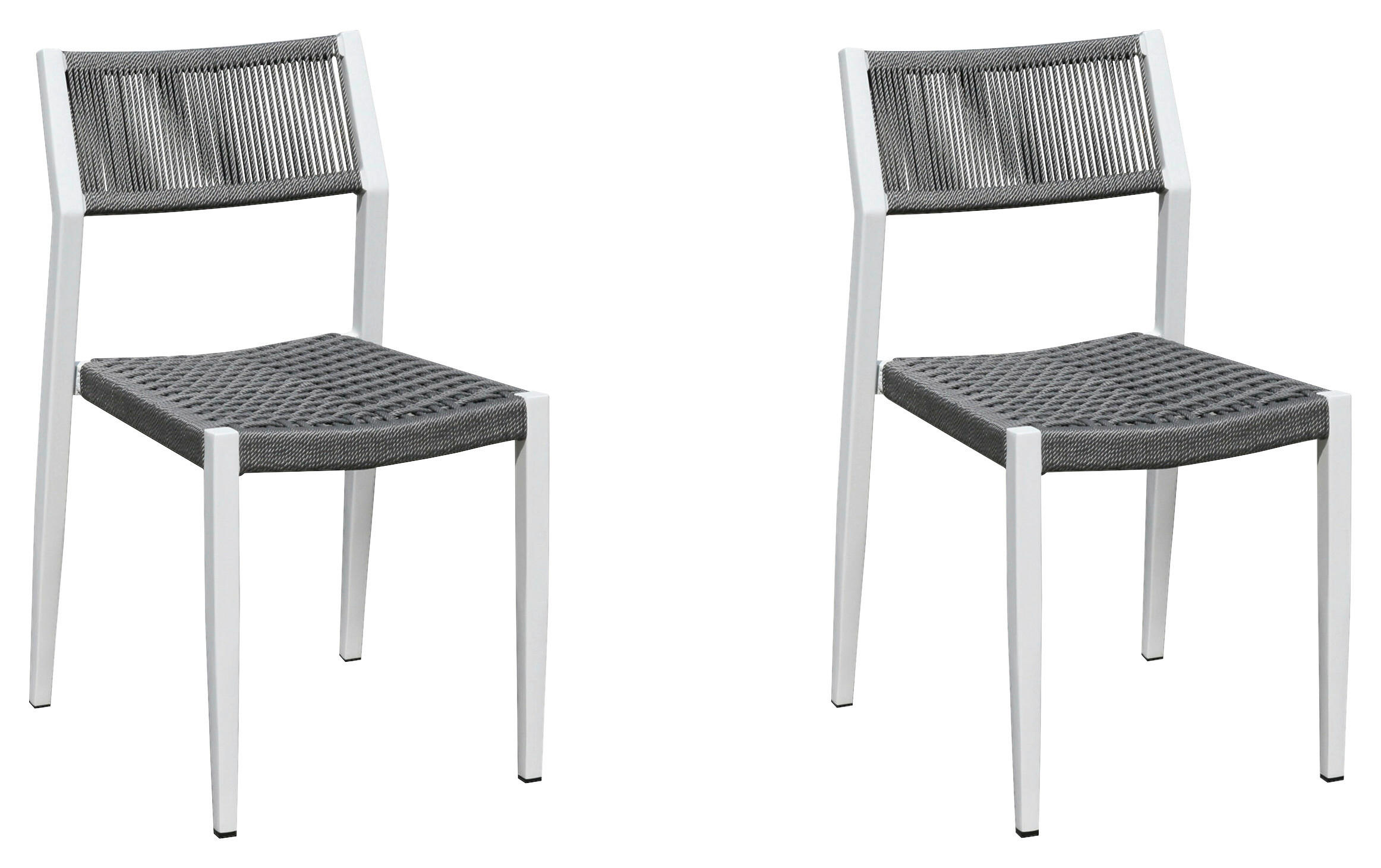 Grasekamp Stapelstuhl-Set Sol anthrazit Aluminium B/H/L: ca. 42x80x50 cm Sol - weiß/anthrazit (50,00/42,00/80,00cm) - Grasekamp