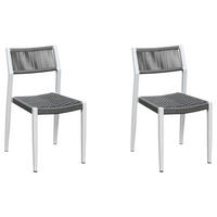 Grasekamp Stapelstuhl-Set Sol anthrazit Aluminium B/H/L: ca. 42x80x50 cm Sol - weiß/anthrazit (50,00/42,00/80,00cm) - Grasekamp