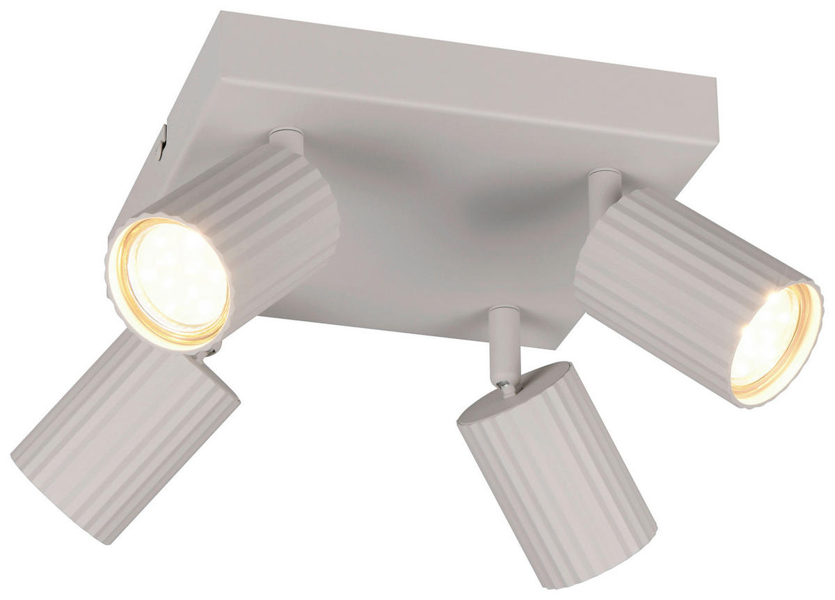 Reality Leuchten Spots grau Metall B/H/L: ca. 20x14,5x20 cm GU10 4 Brennstellen Spot_Soka_4 - grau (20,00/20,00/14,50cm) - Reality Leuchten