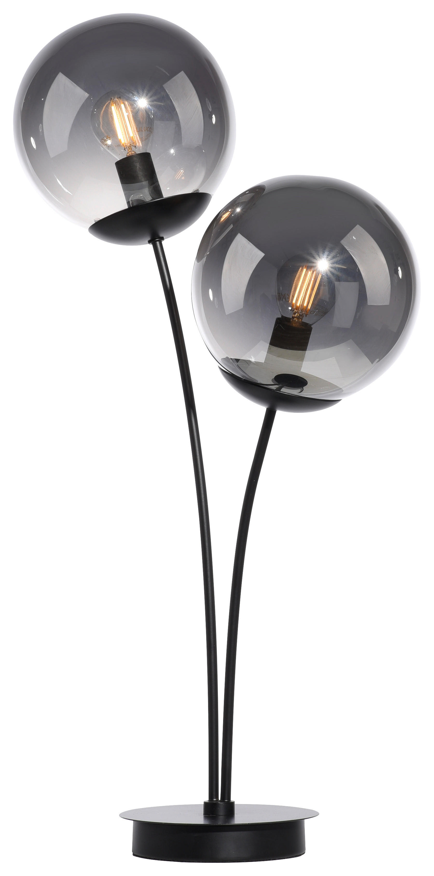Just Light Tischleuchte BIG WIDOW 14605-18 schwarz Rauchglas Metall B/H: ca. 33,5x60 cm E14 2 Brennstellen BIG WIDOW - schwarz (33,50/60,00cm) - Just Light