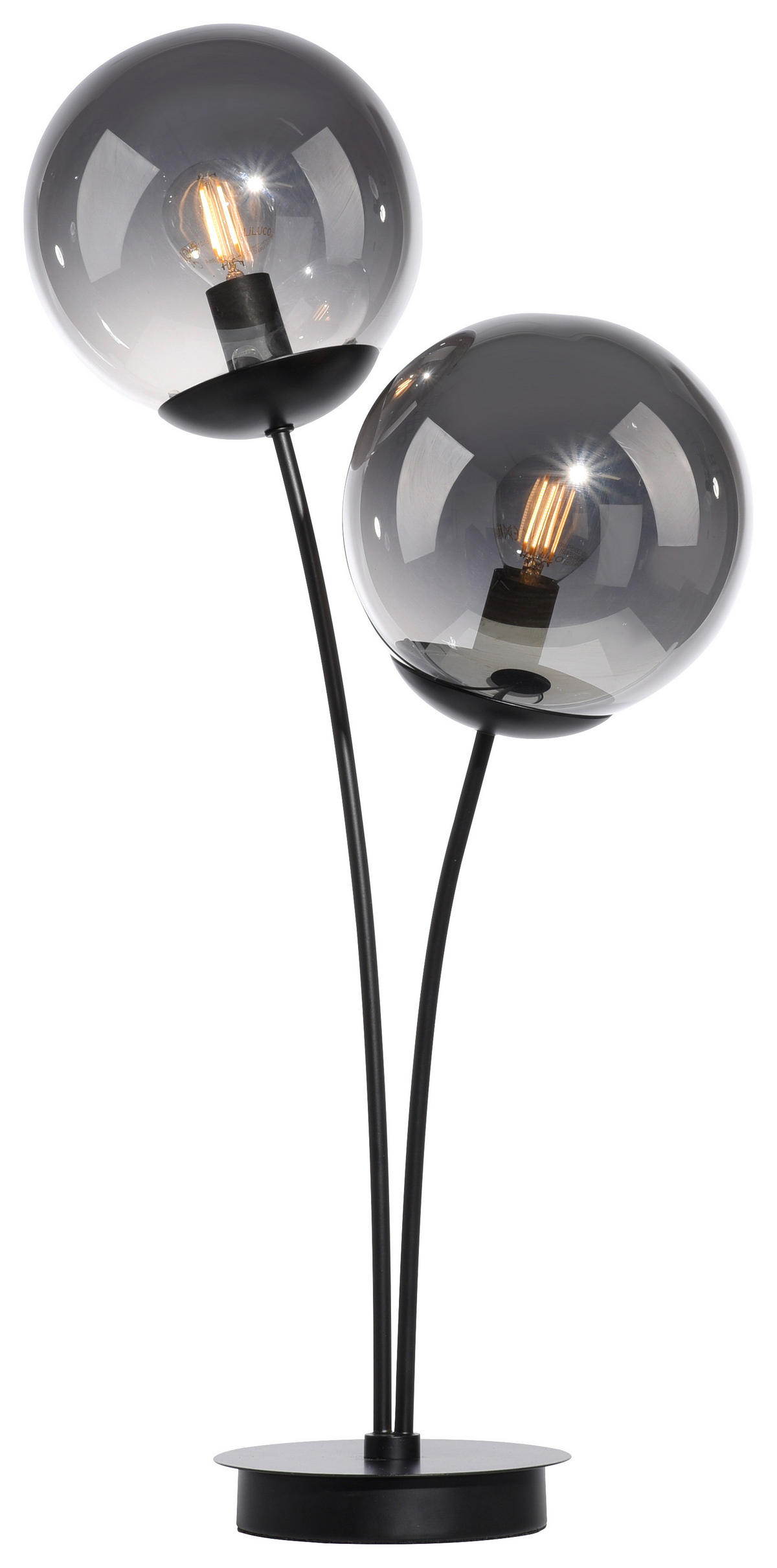 Just Light Tischleuchte BIG WIDOW 14605-18 schwarz Rauchglas Metall B/H: ca. 33,5x60 cm E14 2 Brennstellen BIG WIDOW - schwarz (33,50/60,00cm) - Just Light