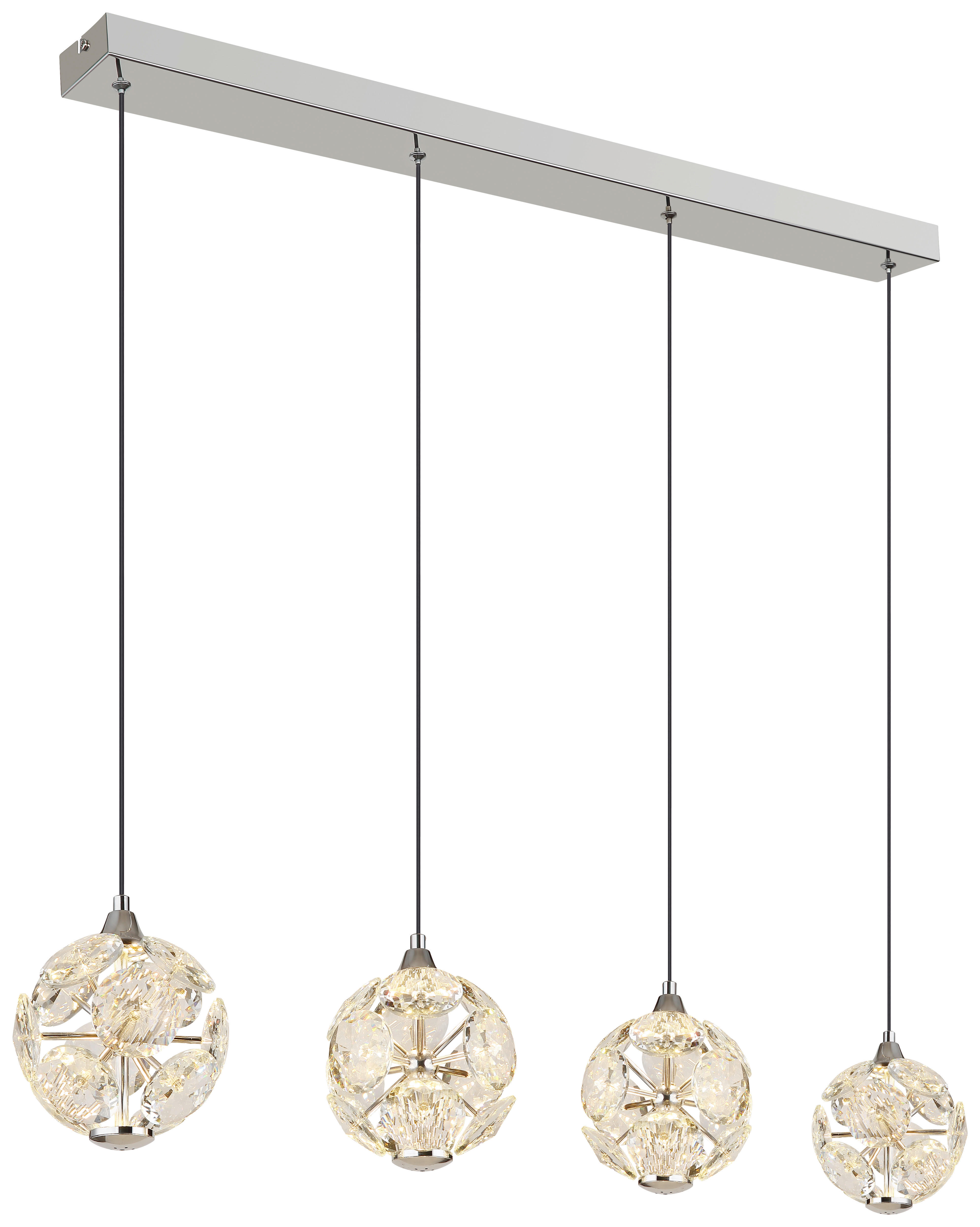 GLOBO Pendelleuchte VIRINA - klar/Chrom (93,00/15,00/150,00cm) - GLOBO
