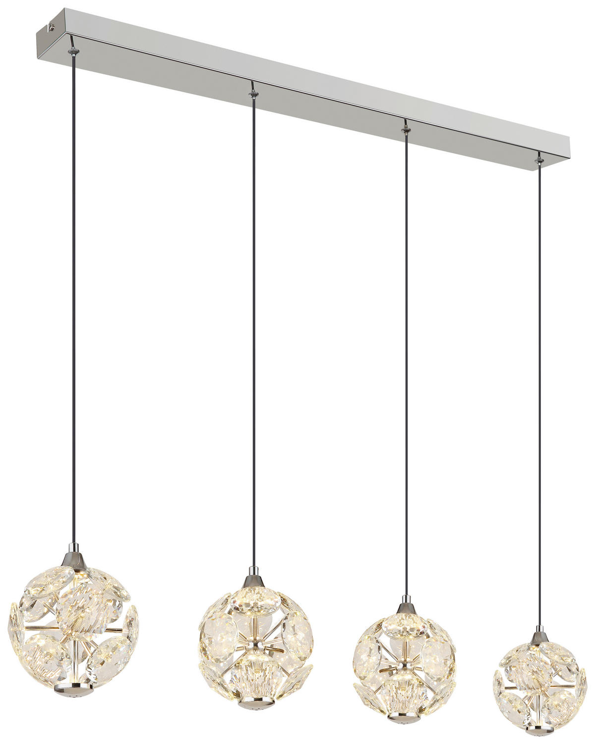 GLOBO Pendelleuchte VIRINA - klar/Chrom (93,00/15,00/150,00cm) - GLOBO