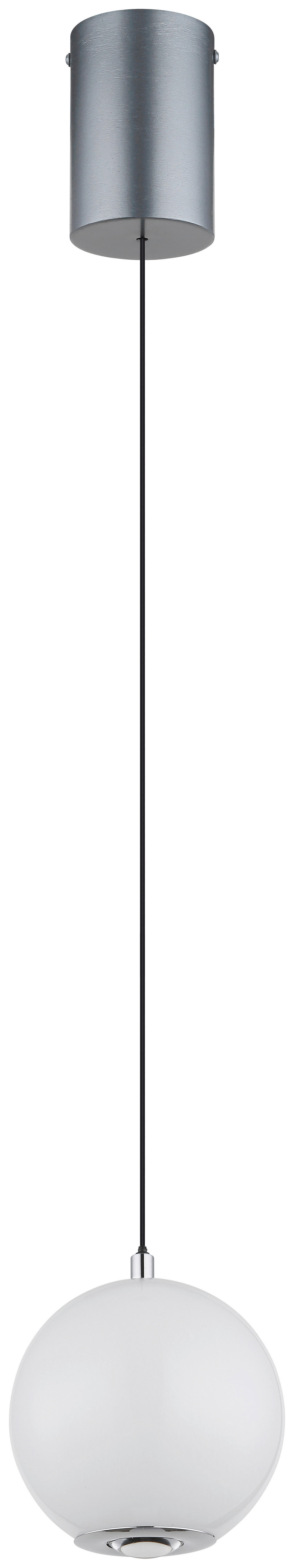 GLOBO Pendelleuchte Opal grau Metall Glas H/D: ca. 180x15 cm 1.0 Brennstellen Simmons - Opal/grau (15,00/180,00cm) - GLOBO