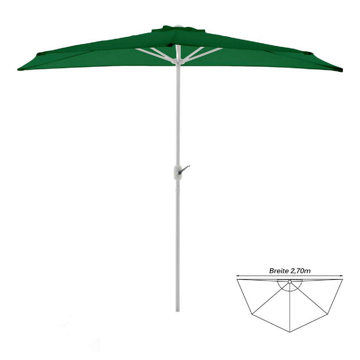 VCM Balkon-Sonnenschirm grün Polyester-Mischgewebe B/H/T: ca. 270x235x140 cm Balkon-Sonnenschirm - grün (270,00/235,00/140,00cm) - VCM