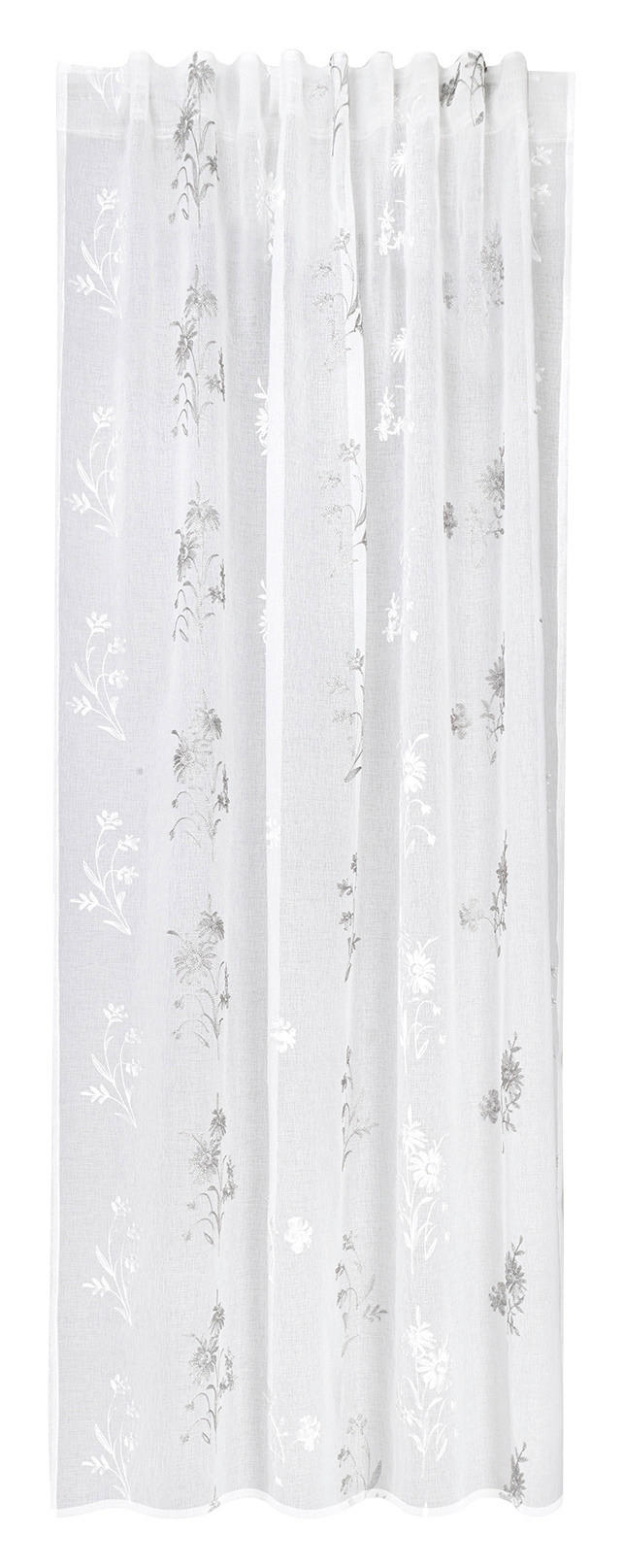 Happy Home Kombivorhang Blattranke silber B/L: ca. 140x245 cm Blattranke - weiß/silber (140,00/245,00cm) - Happy Home