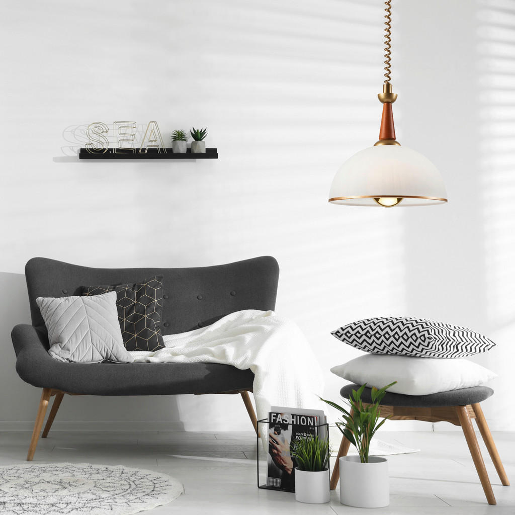 Thumbnail - Lamkur Deckenleuchte gold Glas B/H/L: ca. 64x30x64 cm E27 1 Brennstellen