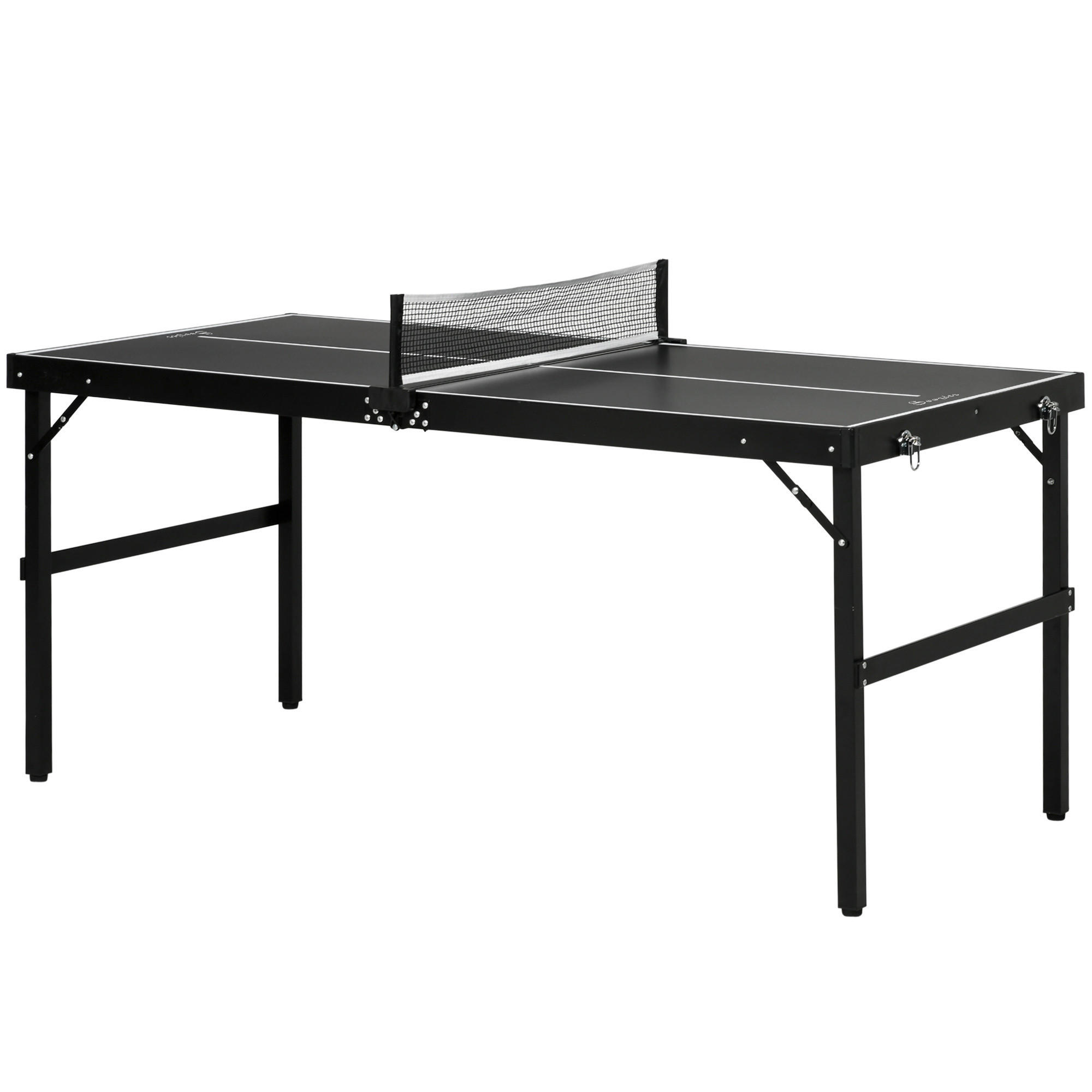SPORTNOW Mini Tischtennisplatte schwarz Aluminium B/H/L: ca. 76x72x152 cm Mini Tischtennisplatte - schwarz (152,00/76,00/72,00cm) - SPORTNOW