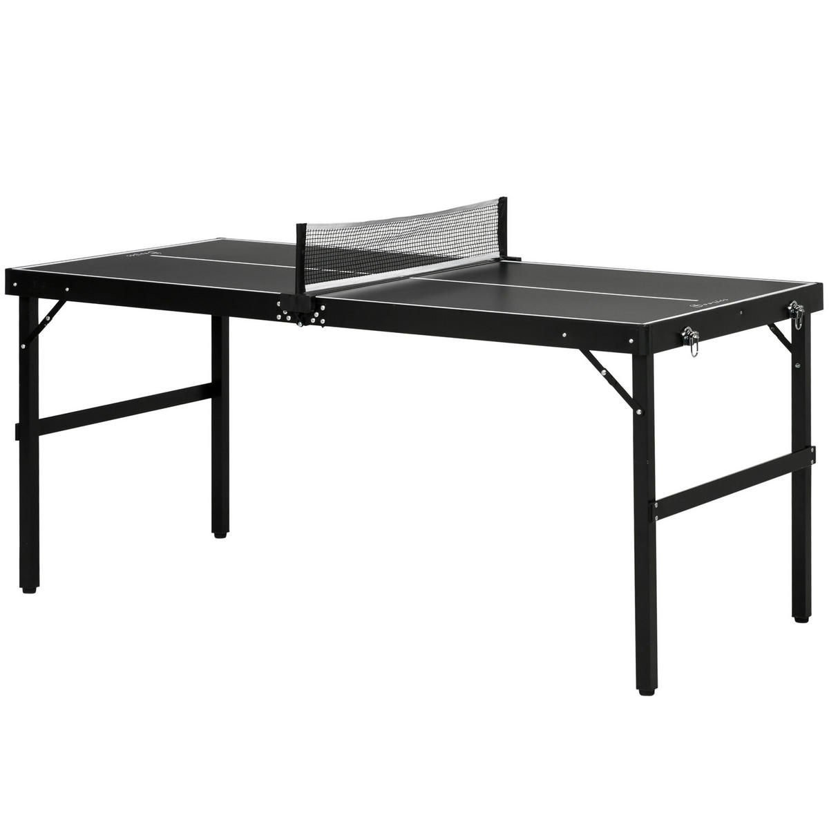 SPORTNOW Mini Tischtennisplatte schwarz Aluminium B/H/L: ca. 76x72x152 cm Mini Tischtennisplatte - schwarz (152,00/76,00/72,00cm) - SPORTNOW