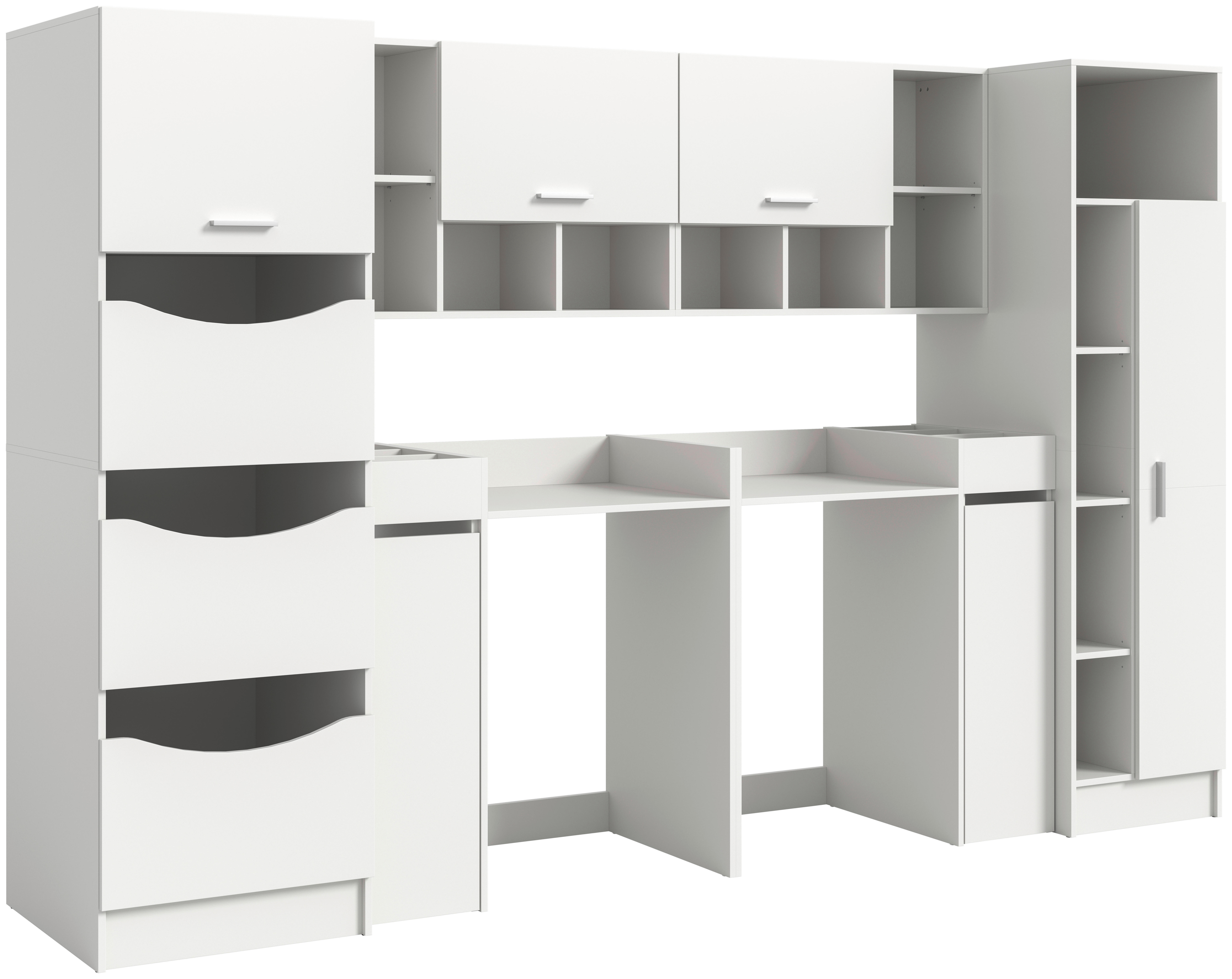 Waschmaschinenumbauschrank Free weiß B/H/T: ca. 306x165x68 cm Free - weiß (306,00/165,00/68,00cm) - xonox.home