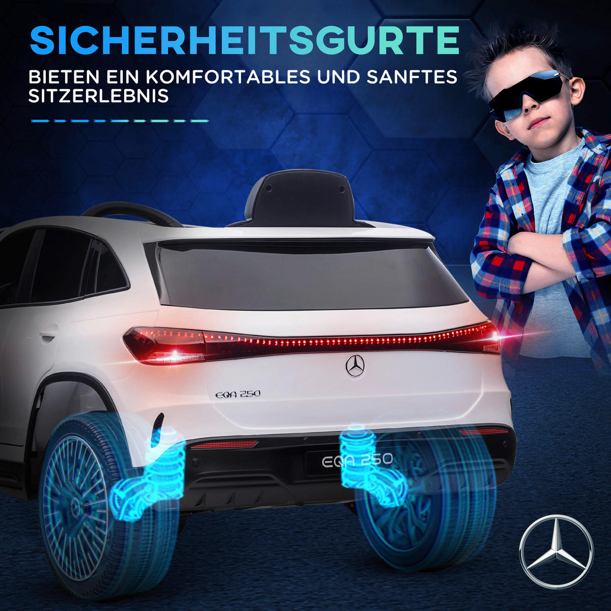 HOMCOM Kinderauto weiß B/H/L: ca. 69x111,5x52,5 cm Elektro-Kinderauto - weiß (52,50/69,00/111,50cm) - HOMCOM