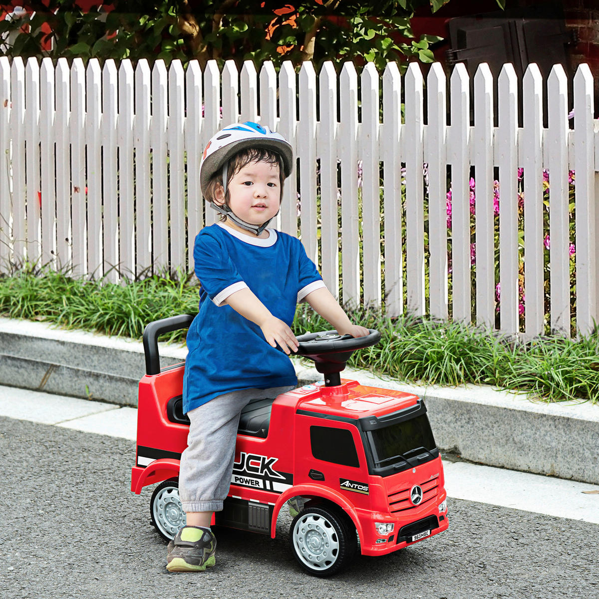 HOMCOM Kinder-Rutschfahrzeug B/H/L: ca. 28,5x45x62,5 cm Rutschfahrzeug - rot/schwarz (62,50/28,50/45,00cm) - HOMCOM