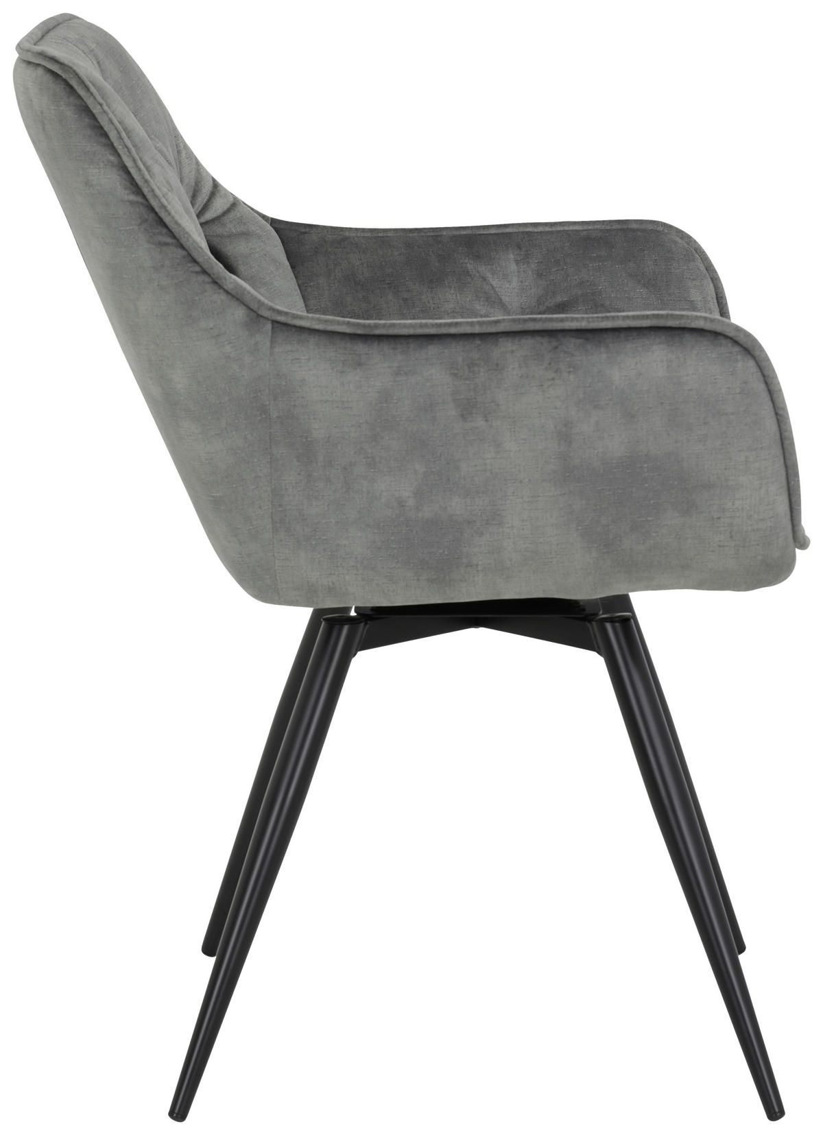 Stuhl Florentina 2er Set grau Vintage Samtoptik B/H/T: ca. 49x84x63 cm Florentina 2er Set - schwarz/grau (49,00/84,00/63,00cm) - Hela