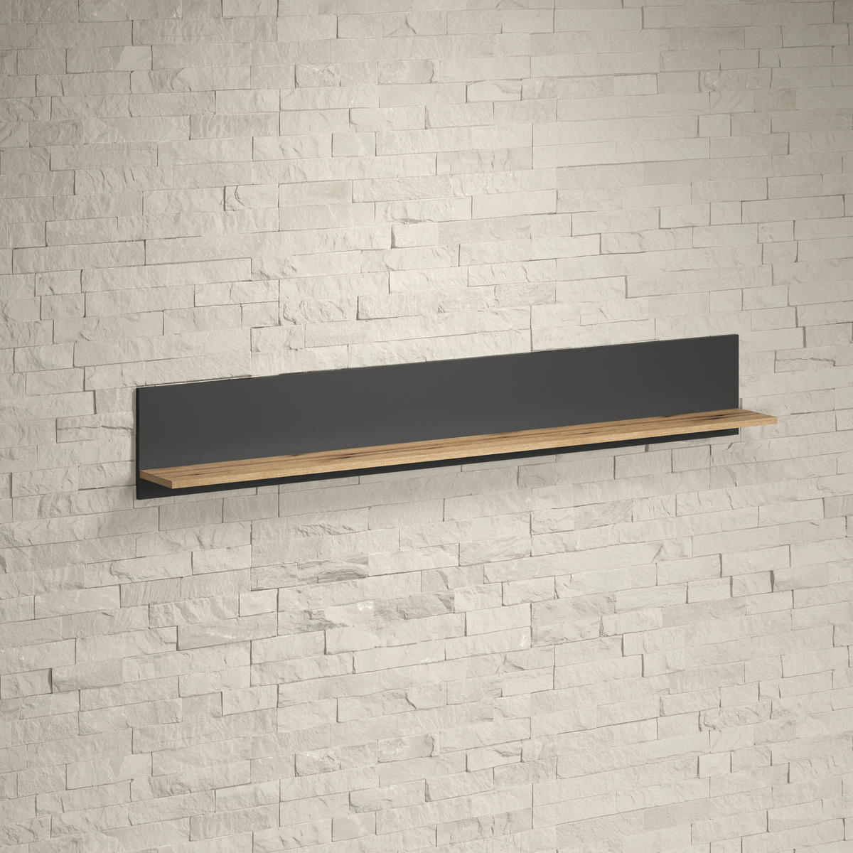 Wandboard Esteban anthrazit Eiche Evoke Coast Nachbildung B/H/T: ca. 167x25x17 cm Esteban - Eiche/anthrazit (167,00/25,00/17,00cm)