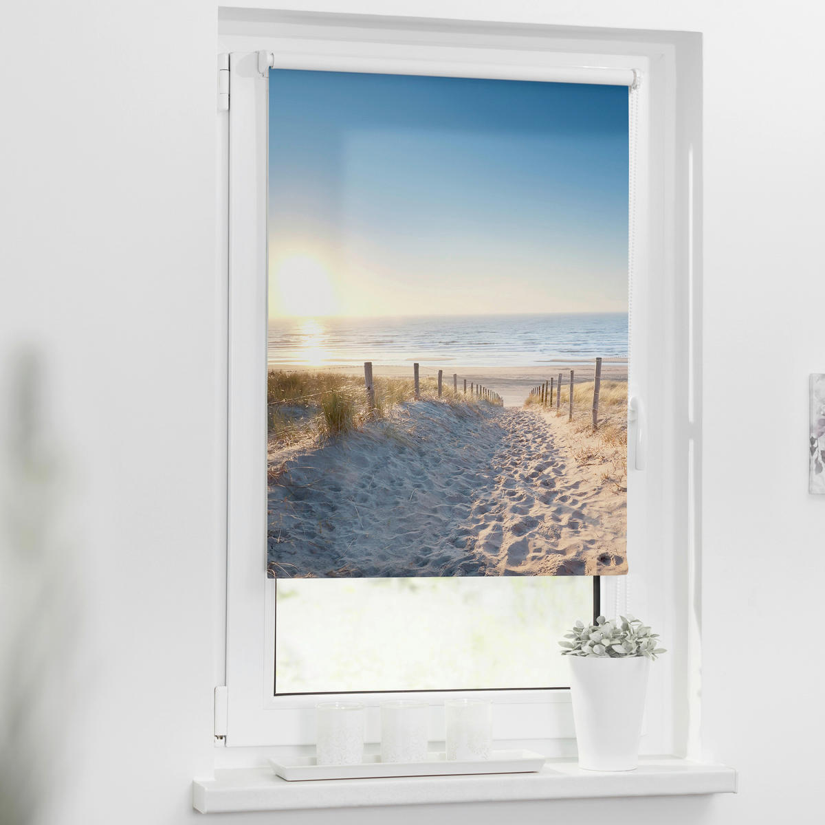 Verdunkelungsrollo Ostseestrand blau B/L: ca. 70x150 cm Ostseestrand - blau (70,00/150,00cm) - LICHTBLICK