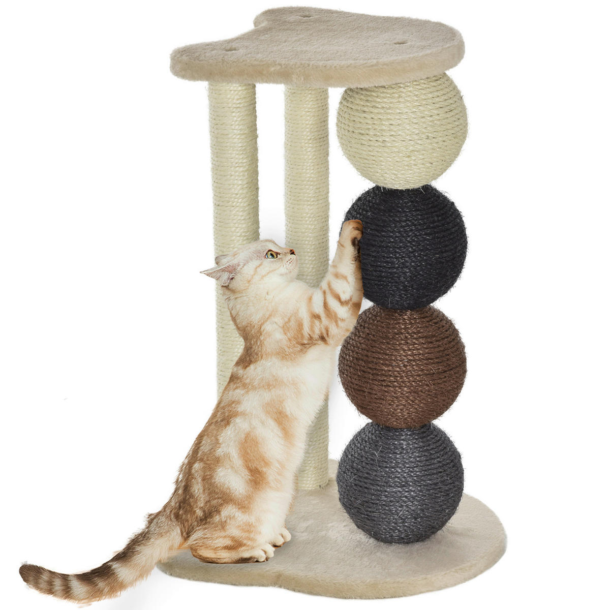 PawHut Kratzbaum beige Polyester B/H/L: ca. 38x64x38 cm Kratzbaum - beige (38,00/38,00/64,00cm) - PawHut