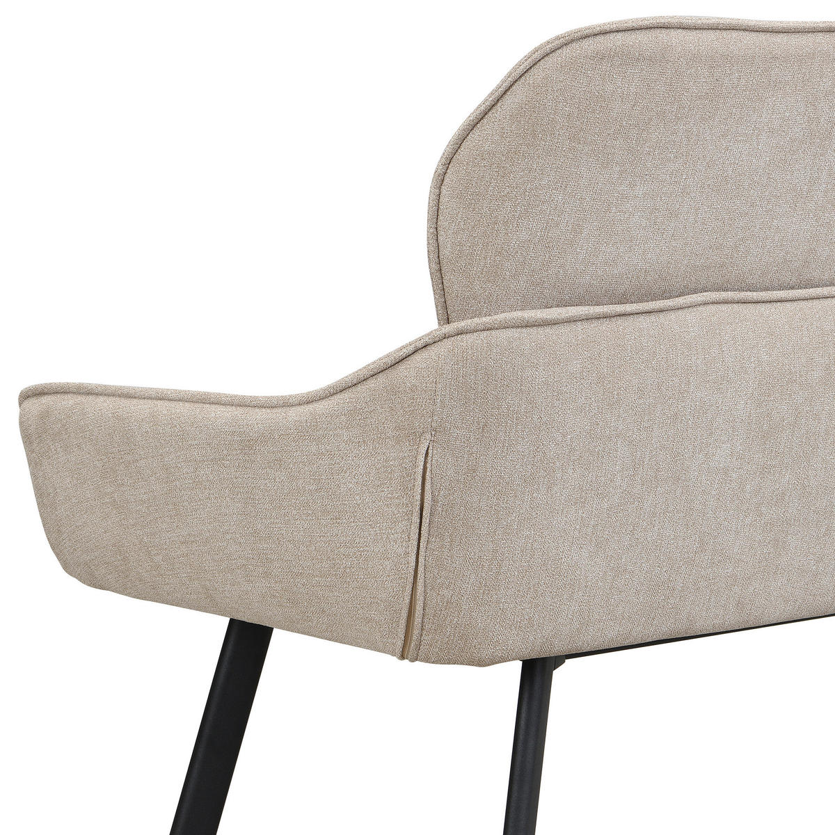 Sitzbank RICO schwarz taupe Metall Stoff B/H/T: ca. 140x90x62 cm RICO - schwarz/taupe (140,00/90,00/62,00cm) - byLIVING